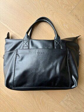 Bugatti Black Vegan Leather Weekender Duffle Bag